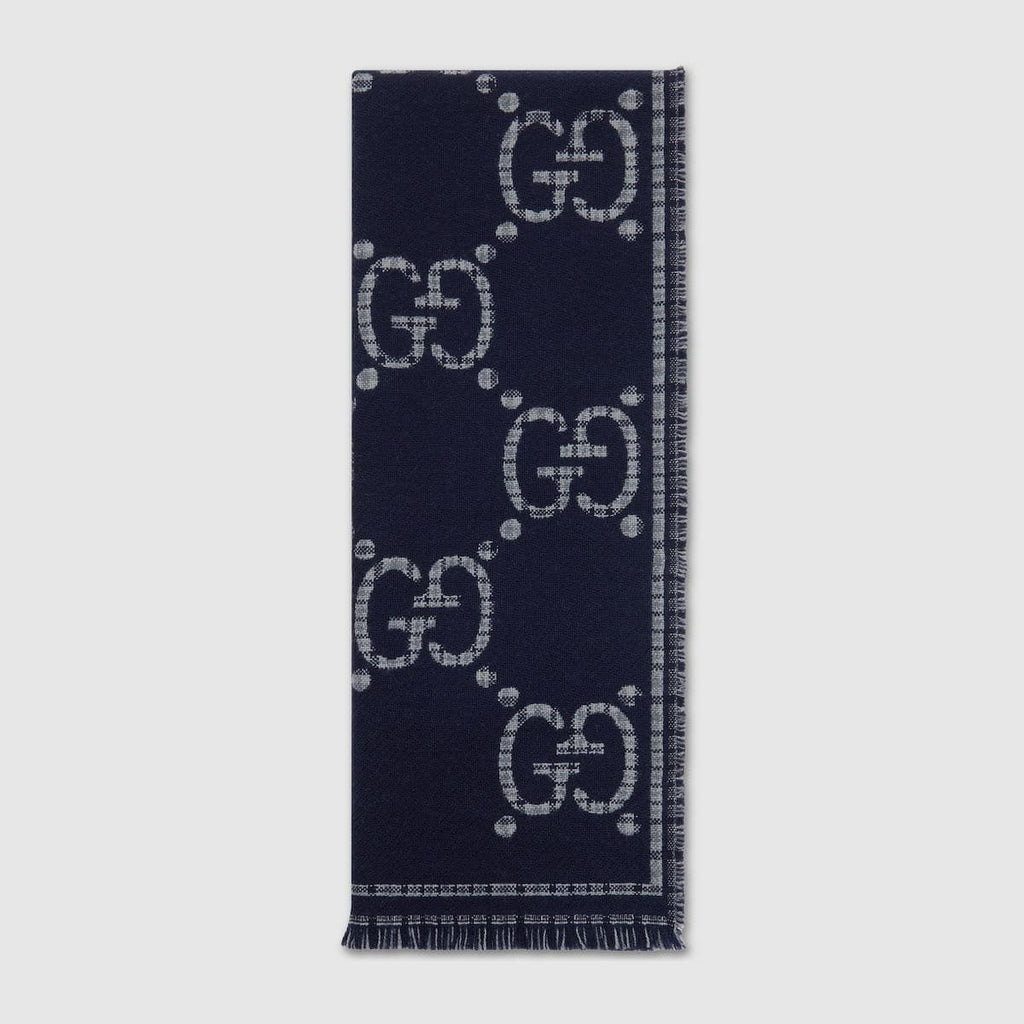 Gucci Check GG wool scarf