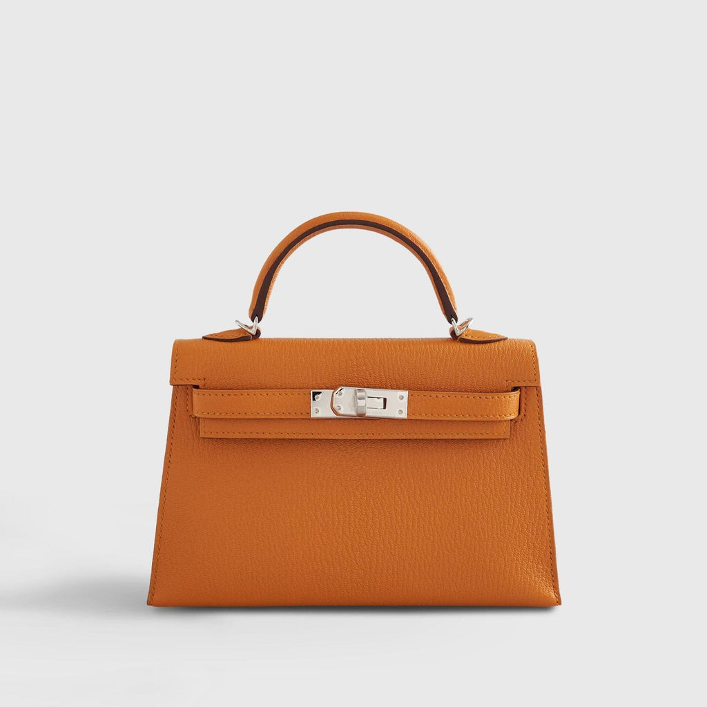 Hermès Kelly Mini Chevre Apricot/Cuivre Sellier Palladium Hardware