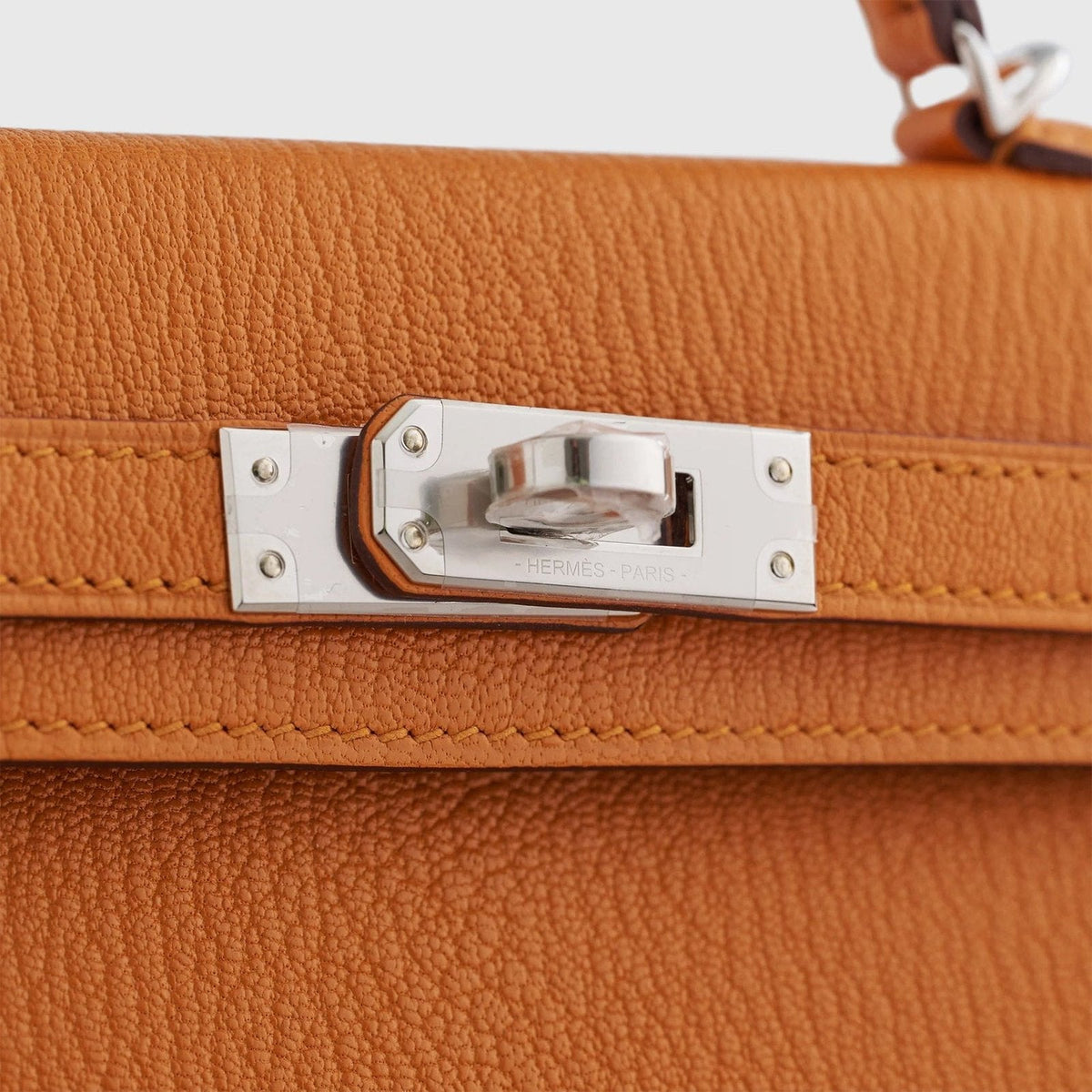 Hermès Kelly Mini Chevre Apricot/Cuivre Sellier Palladium Hardware