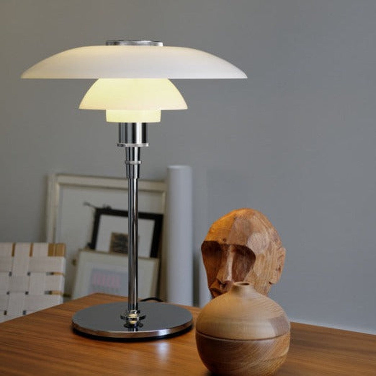 PH 4½-3½ glass bordlampe Hvit