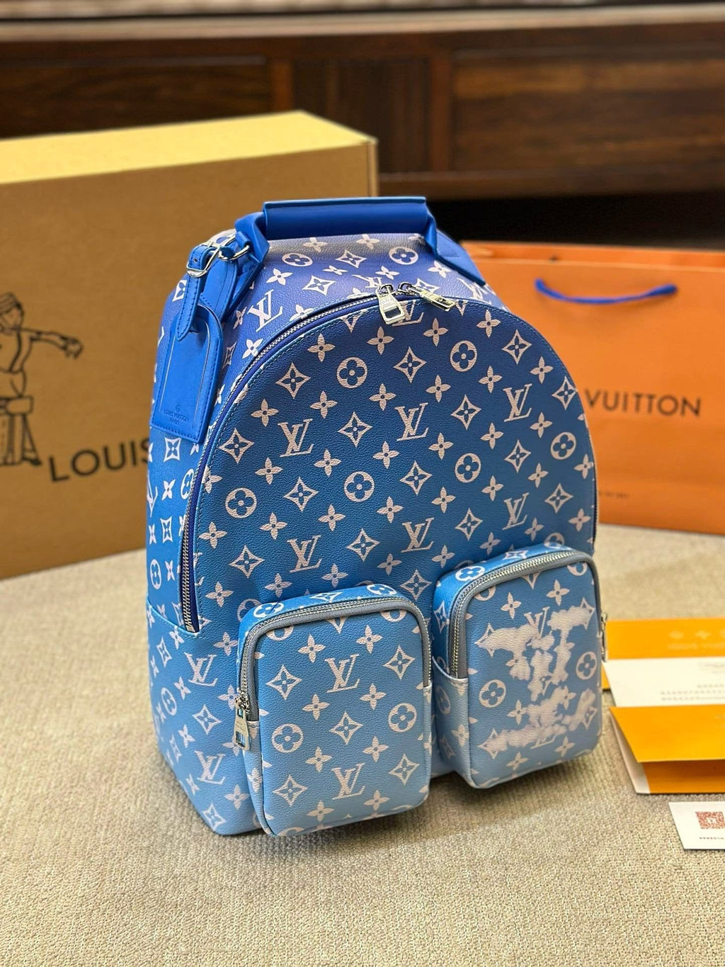 Louis Vuitton Backpack Multipocket Clouds Monogram Blue M45441